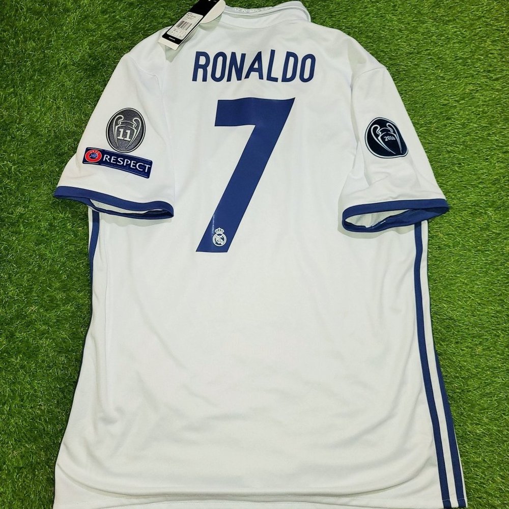 Cristiano Ronaldo Real Madrid 2016 2017 UEFA Home Soccer Jersey BNWT L